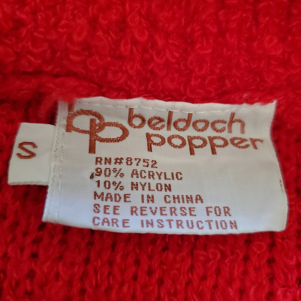 Vintage 80's Beldoch Popper Red Short Sleeve Sweater - Picture 8 of 10